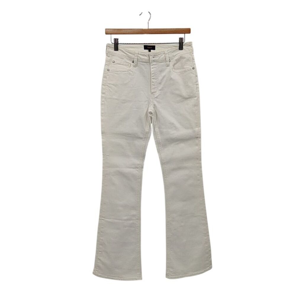 Quince Women Luna Stretch Flare Jeans Cloud White Pants 27